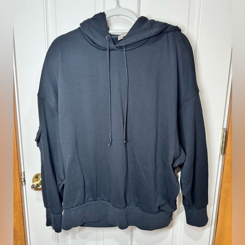Alo Yoga Black Hoodie w/ Utility Sleeve Pocket | Size S | Athleisure